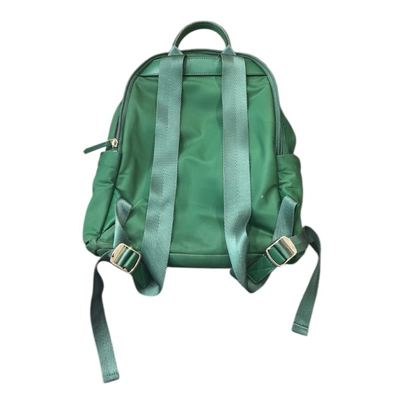 Tory Burch Ella Logo Nylon Adjustable Dual Zip Compartment Backpack in Arugula - Picture 11 of 16